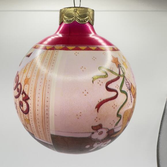 Hallmark Ornament Mary Engelbreit “Christmas Morning 1993” Glass Ball Holiday - Picture 4 of 10